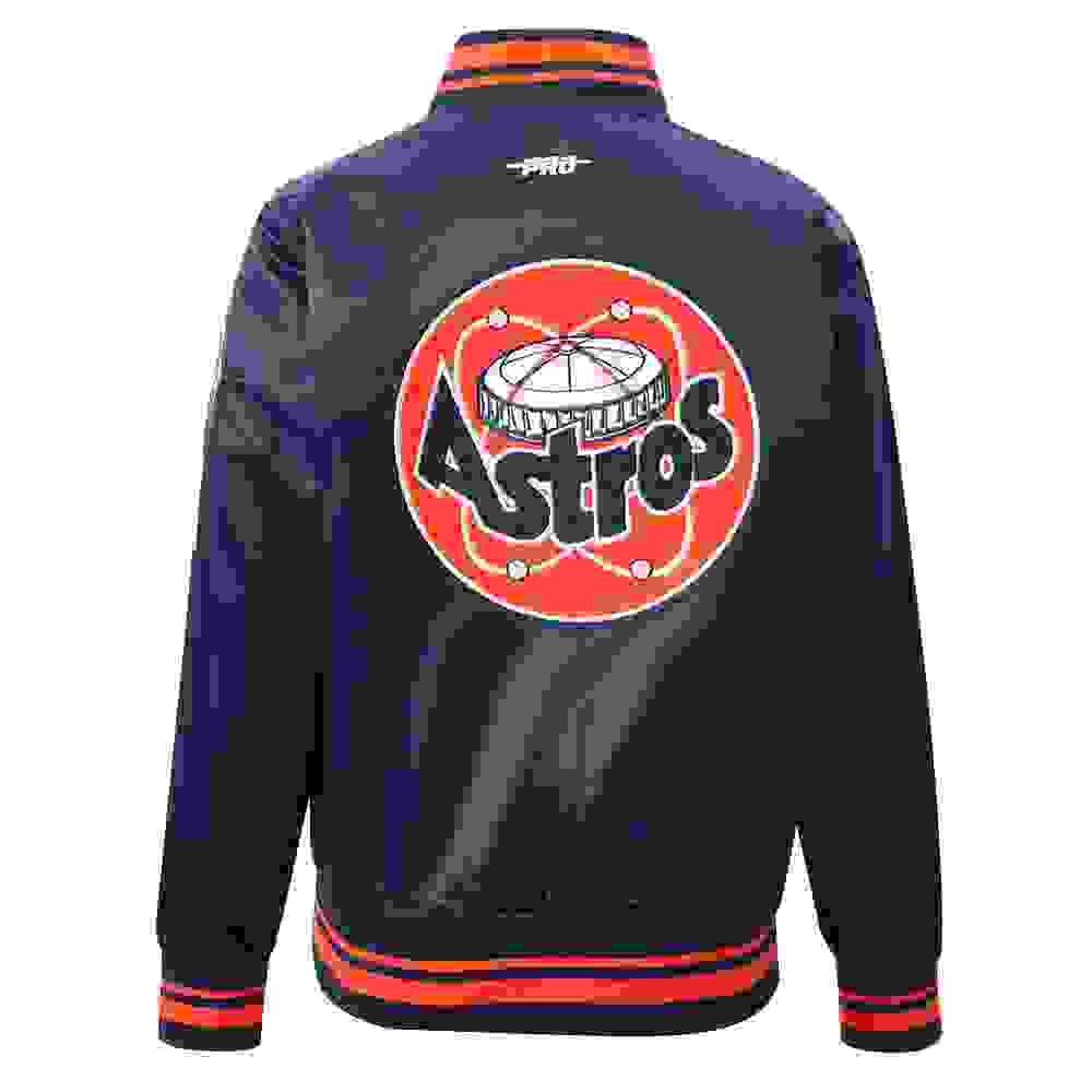 Pro Standard MLB Houston Astros Retro Classic Big Boys' Navy Rib Satin Jacket